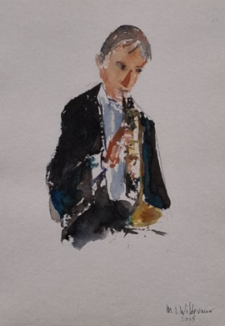 Aquarel, Maya Wildevuur (1944-2023), Orkest 30, 2005